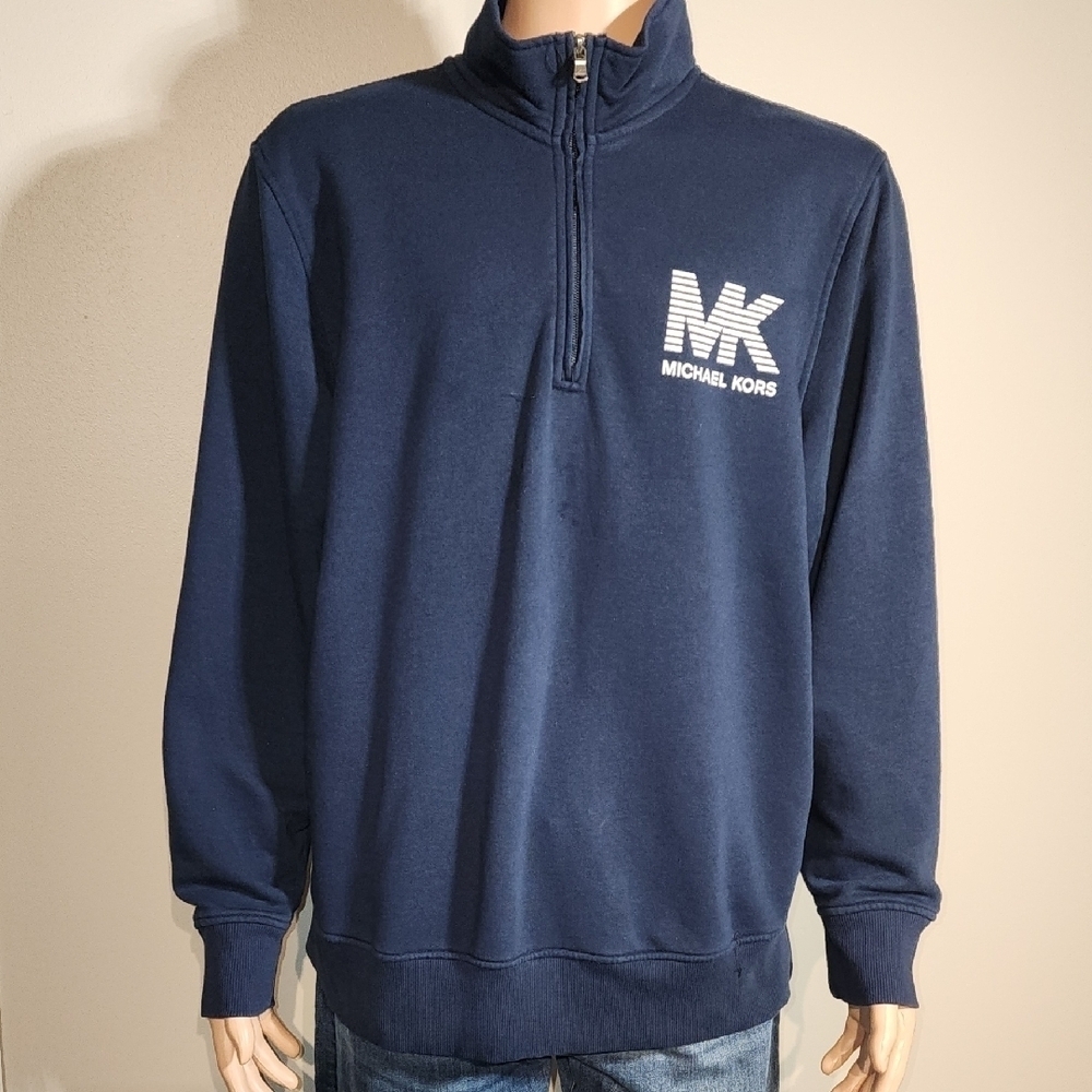 Michael Kors Men's Zip-Up Sweater in Navy